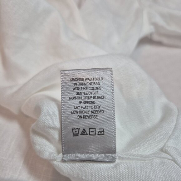 John Mark Womens White Linen Embroidered Tunic Top Size XL - Picture 11 of 14